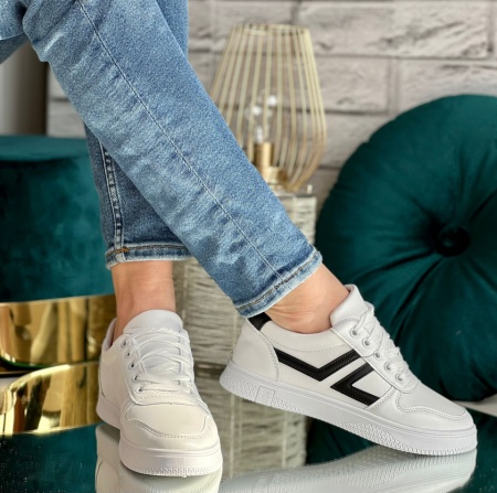 Pantofi Sport Cod: A55 White/Black - Img 2