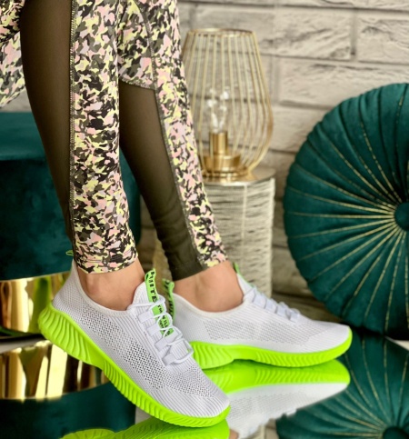 Pantofi sport cod: ZA-7 White/Green - Img 3