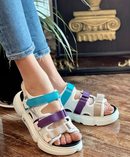 Sandale Cod: L-03 White/Multi
