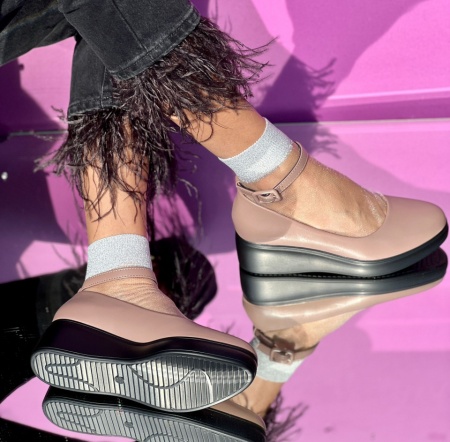 Pantofi Casual Cod:W-32 Nude - Img 5