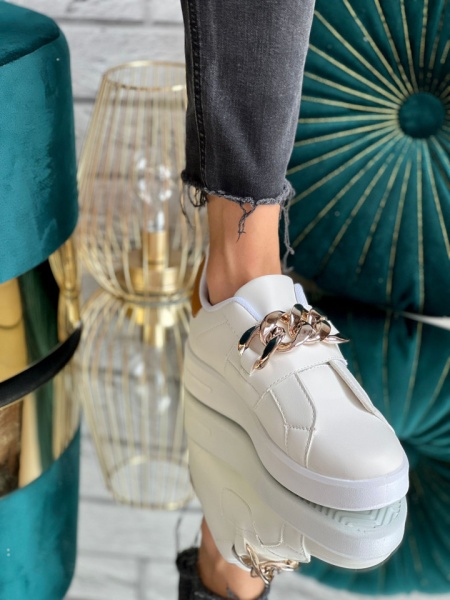 Pantofi sport cod: A2009White/Gold - Img 3