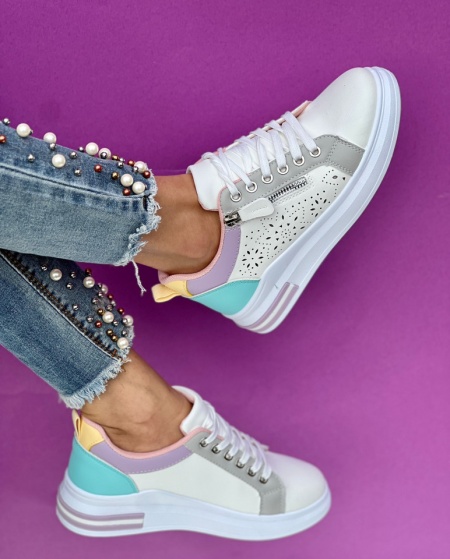 Pantofi sport cod:AB982White/Purple - Img 2