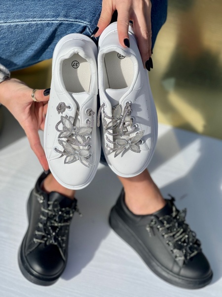 Pantofi Sport Cod: BK-68 White/Silver - Img 2