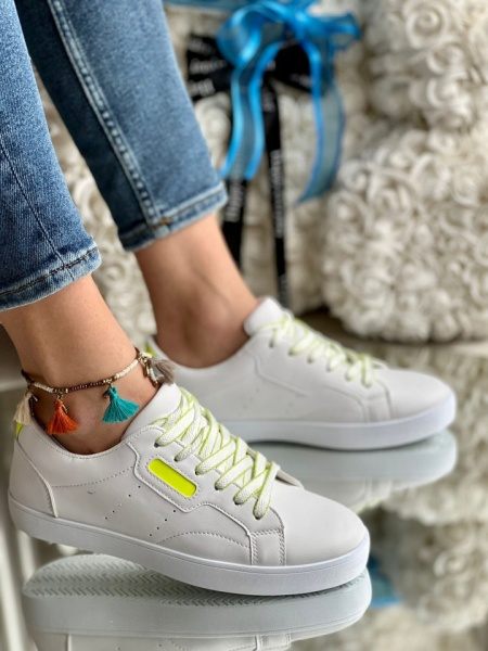 Pantofi sport cod: BO-250 White/Yellow - Img 3