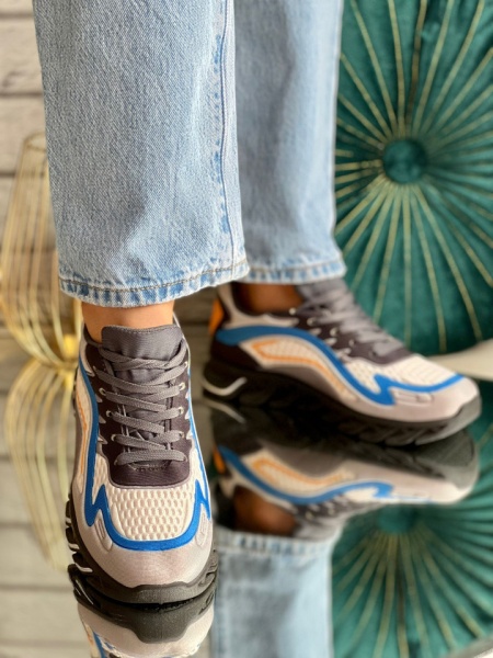 Pantofi sport cod:566 Blue/Orange - Img 2