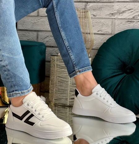 Pantofi Sport Cod: A55 White/Black - Img 3