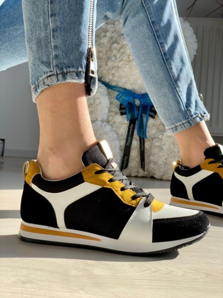 PANTOFI SPORT COD: AB678 BLACK/YELLOW - Img 2