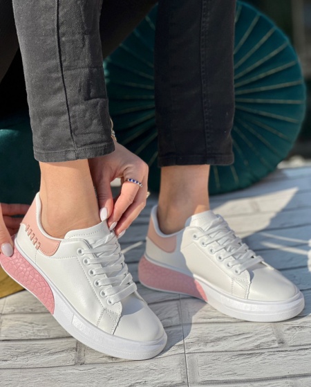 Pantofi sport cod: H-20 White/Pink - Img 4
