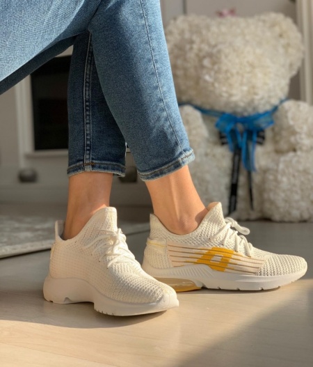 Pantofi sport cod: LT161-2 White/Yellow - Img 2