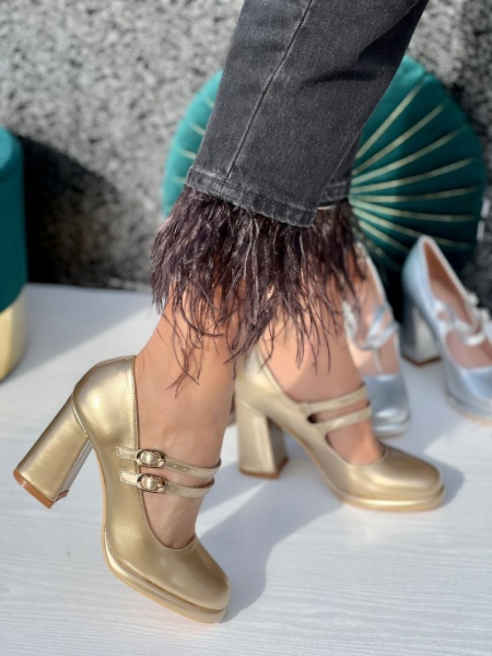 Pantofi Casual Cod:A23-601 Gold - Img 3