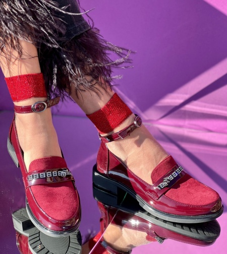 Pantofi Casual Cod:E608LA Wine - Img 4