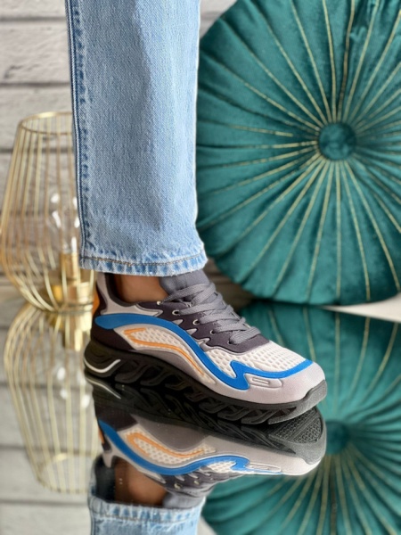 Pantofi sport cod:566 Blue/Orange - Img 3