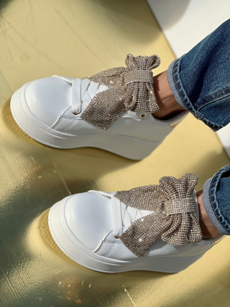Pantofi Sport Cod: BK-72 White/Gold - Img 4
