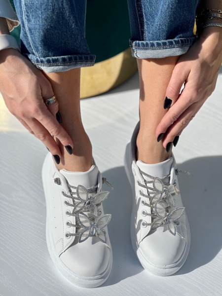 Pantofi Sport Cod: BK-68 White/Silver - Img 4