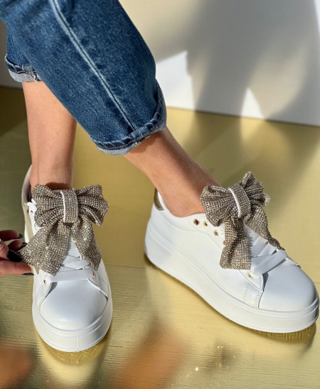Pantofi Sport Cod: BK-72 White/Gold - Img 5