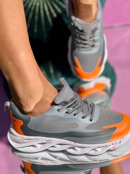 Pantofi Sport Cod: 55522 Grey/Orange - Img 2