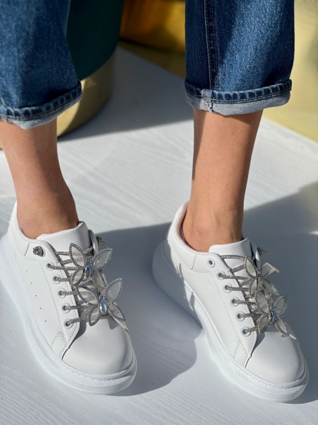 Pantofi Sport Cod: BK-68 White/Silver - Img 5
