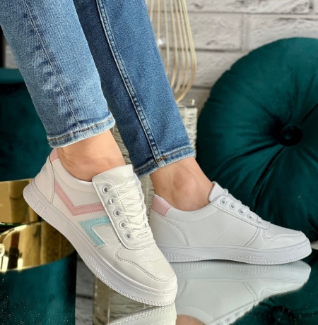 Pantofi Sport Cod: A55 White/Pink - Img 3