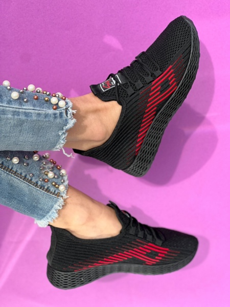 Pantofi Sport Cod: B-2 Black/Red - Img 3