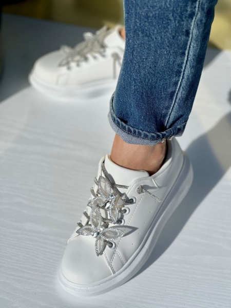 Pantofi Sport Cod: BK-68 White/Silver - Img 6
