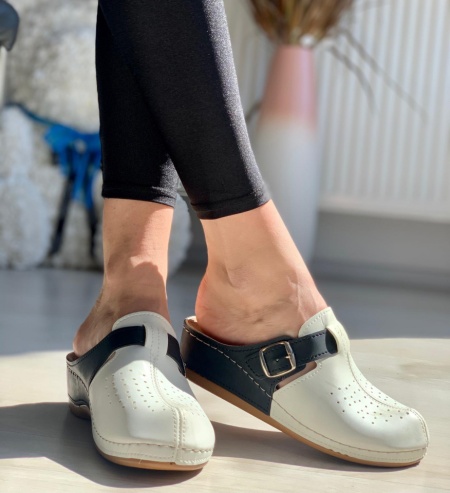 Papuci Dama cod: 112 BLACK/WHITE - Img 2