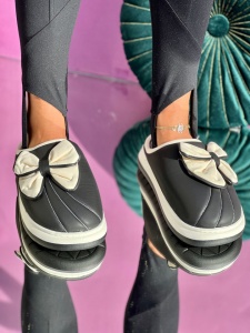 Papuci Cod: 657 Black/White