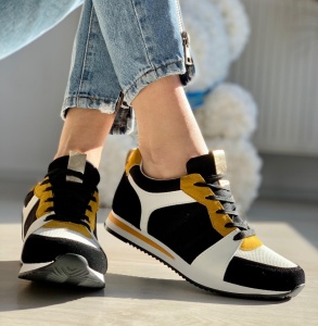 PANTOFI SPORT COD: AB678 BLACK/YELLOW