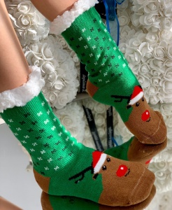 Sosete Imblanite Cod: Santa Green