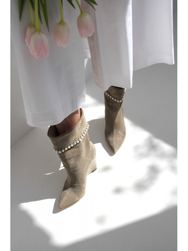 Botine Perolado Bej Medium