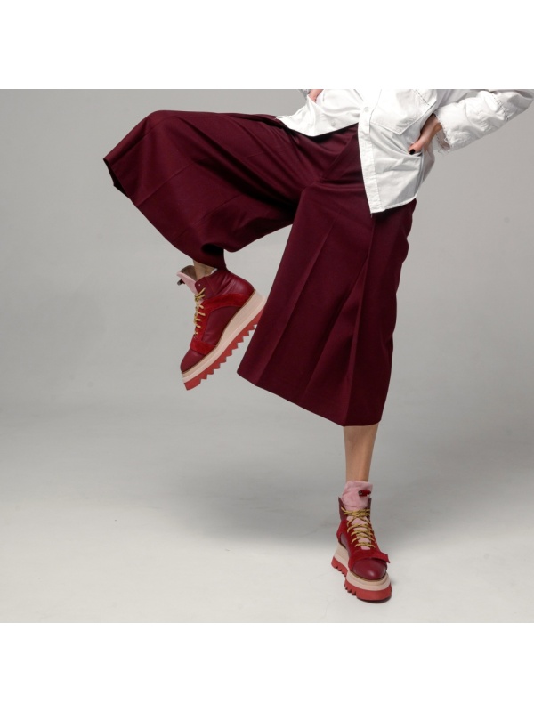 Ghete bocanci Charm Bordeaux piele naturala