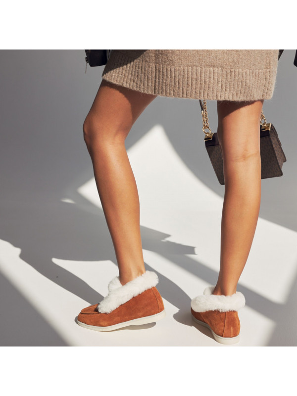 Ghete Lara camel piele naturala