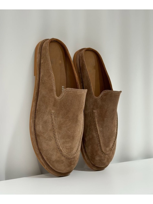 Papuci Lorel Camel piele naturala