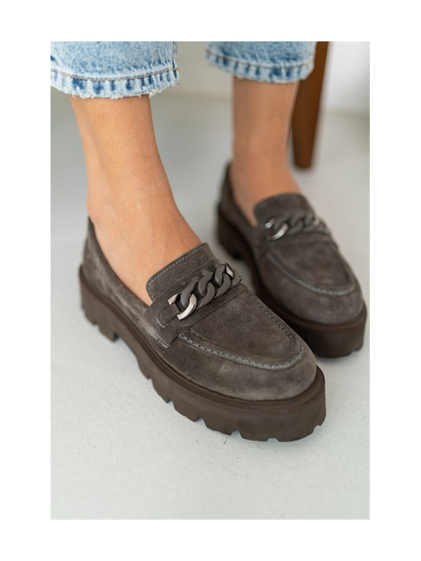 Orlando Loafers Coffee Pele naturala