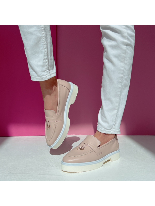 Pantofi Maran Nude Mat Piele naturala