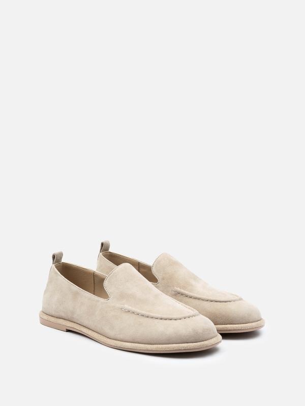 Pantofi mocasini Lorel Bej piele naturala