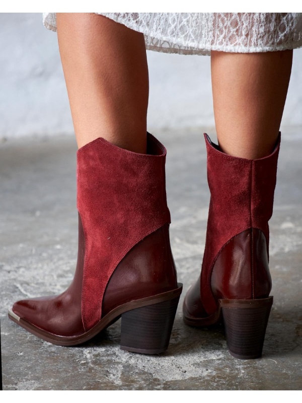 Ghete ciocate Wanna Bordeaux piele naturala