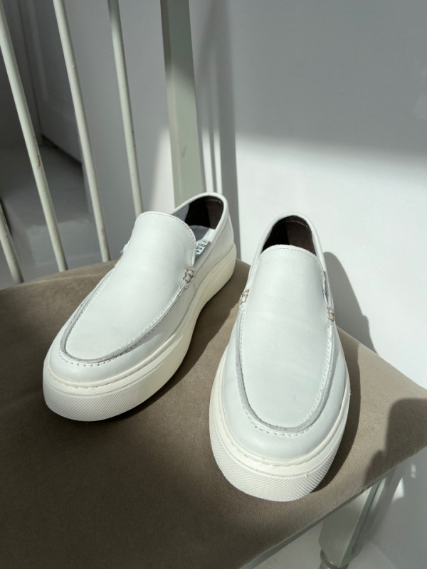Pantofi Victor Alb Piele naturala