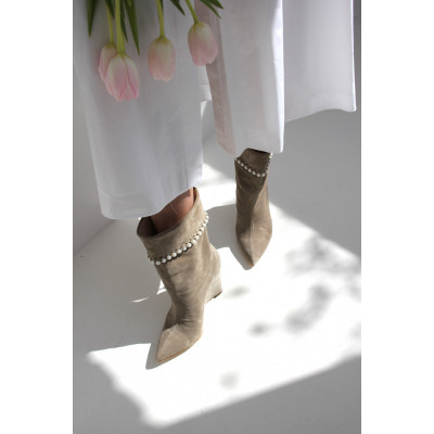 Botine Perolado Bej Medium - Img 1
