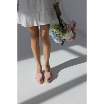 Pantofi Collin Soft Pink piele naturala - Img 3