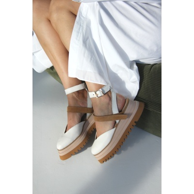 Pantofi Jacqueline Alb Piele naturala - Img 3