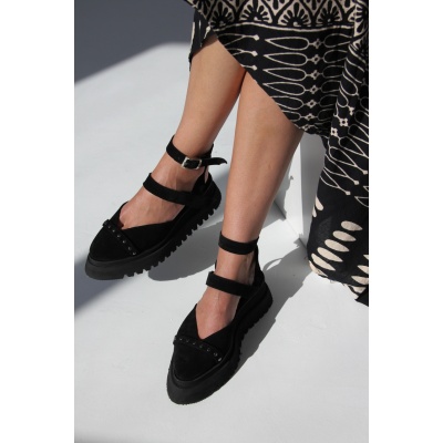 Pantofi Pins Black piele naturala - Img 5