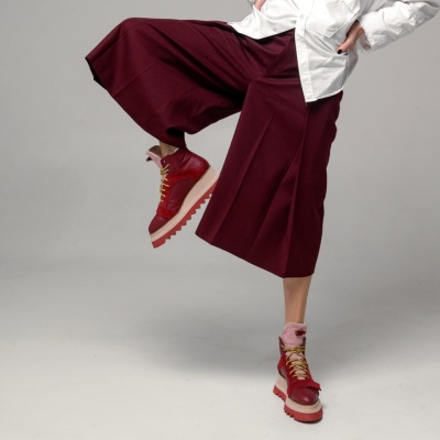 Ghete bocanci Charm Bordeaux piele naturala - Img 1