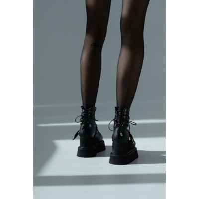 Ghete Rebel Lace piele naturală stretch matte - Img 4