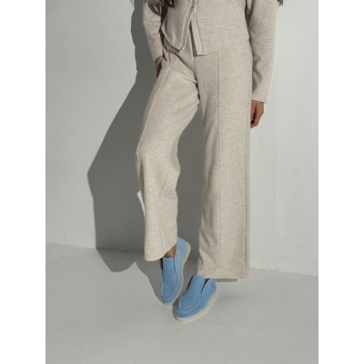 Ghetei Lara S piele intoarsa Baby Blue - Img 3