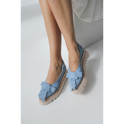 Pantofi Bohemis Baby blue piele naturala