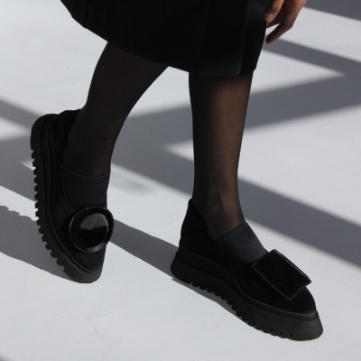 Pantofi Pasadena Black piele naturala cu platforma - Img 3