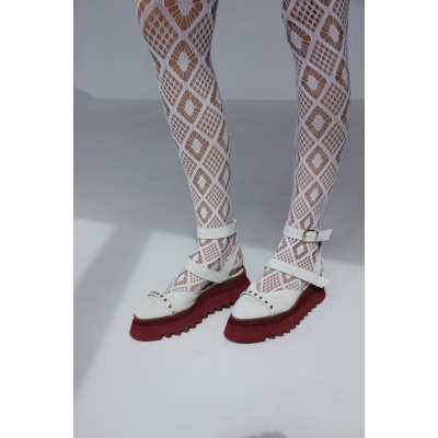 Pantofi Pins White&Wine - Img 2