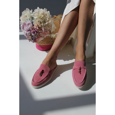 Papuci Lara pink piele naturala - Img 7