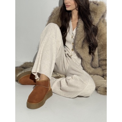 Ghete Snow Camel tip ugg piele naturala - Img 3
