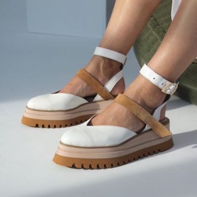 Pantofi Jacqueline Alb Piele naturala - Img 4